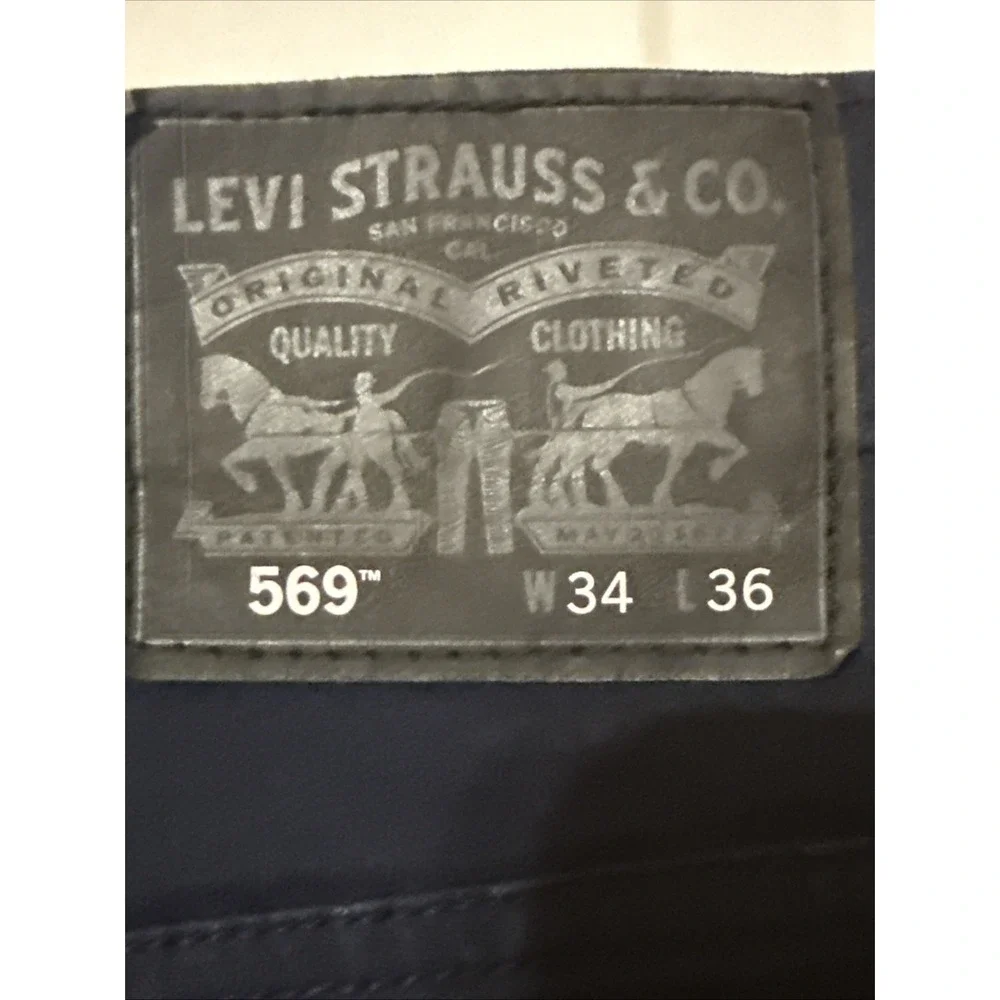 LEVI'S‎ 569 Loose Straight 5-Pocket Denim Jeans Dark Blue Size 34X36